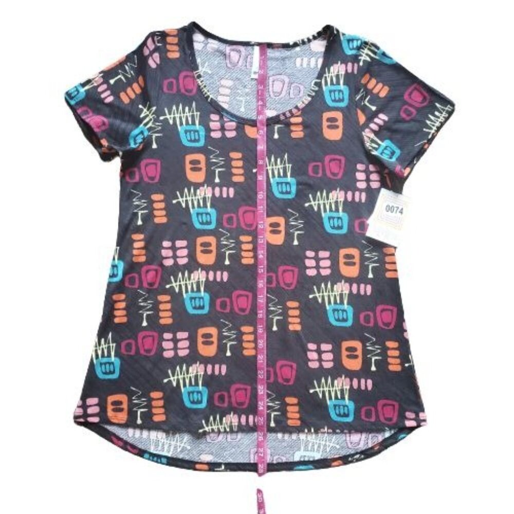 LulaRoe‎ Women's Short Sleeve Multicolor Print Classic T-Shirt Size Medium NWT - Picture 4 of 9
